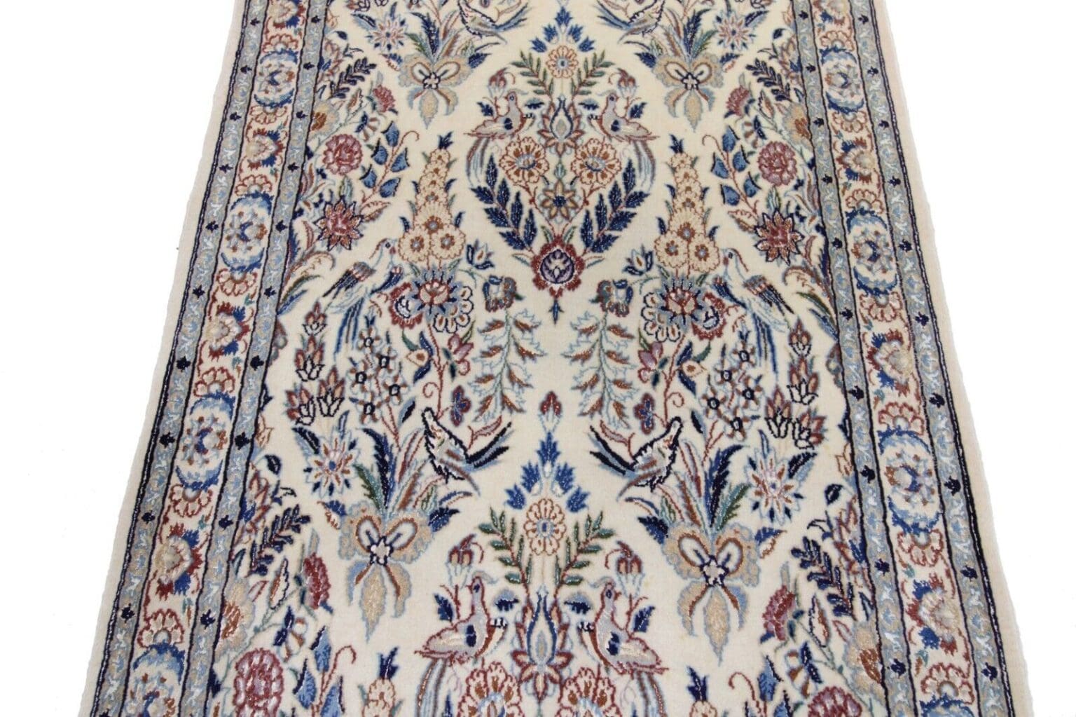 Perserteppich Nain 350 x 85 cm Seide handgeknüpft