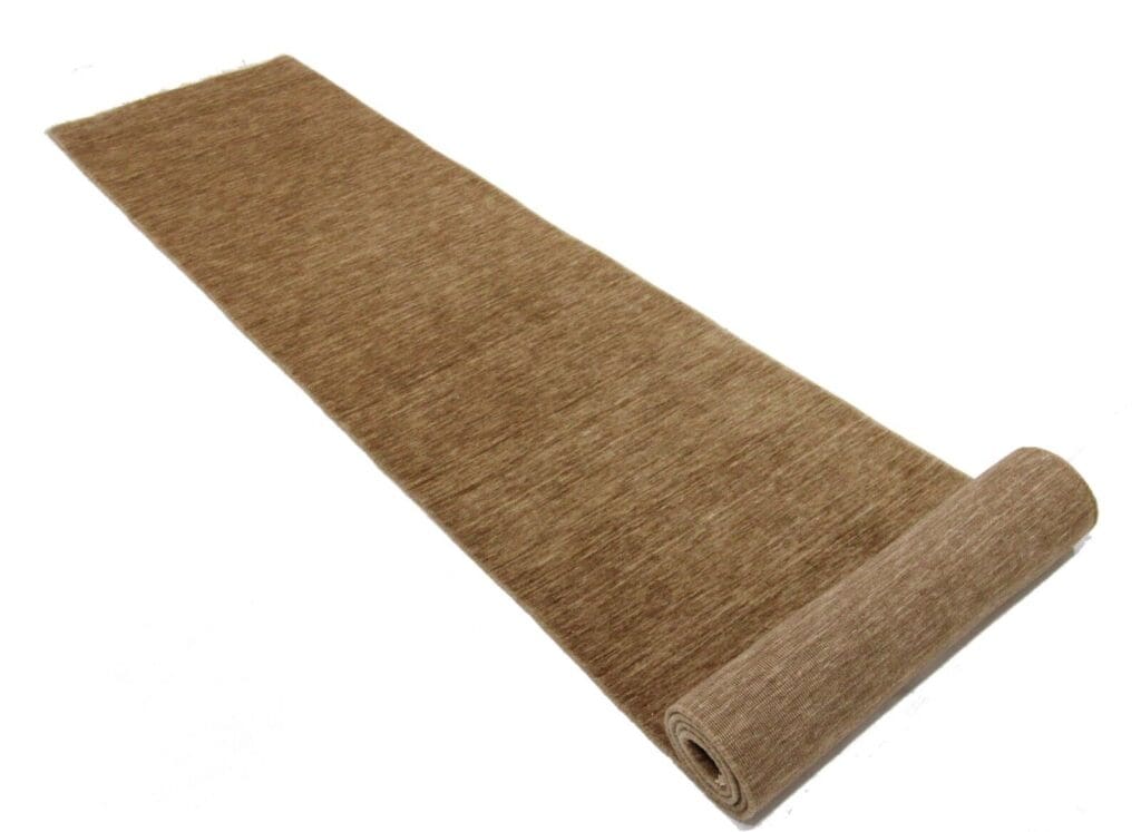 original-indo-modern-perserteppich-397-x-74-cm-einfarbig-handgeknupft-2 Orientteppich 397 x 74 cm Wolle handgeknüpft