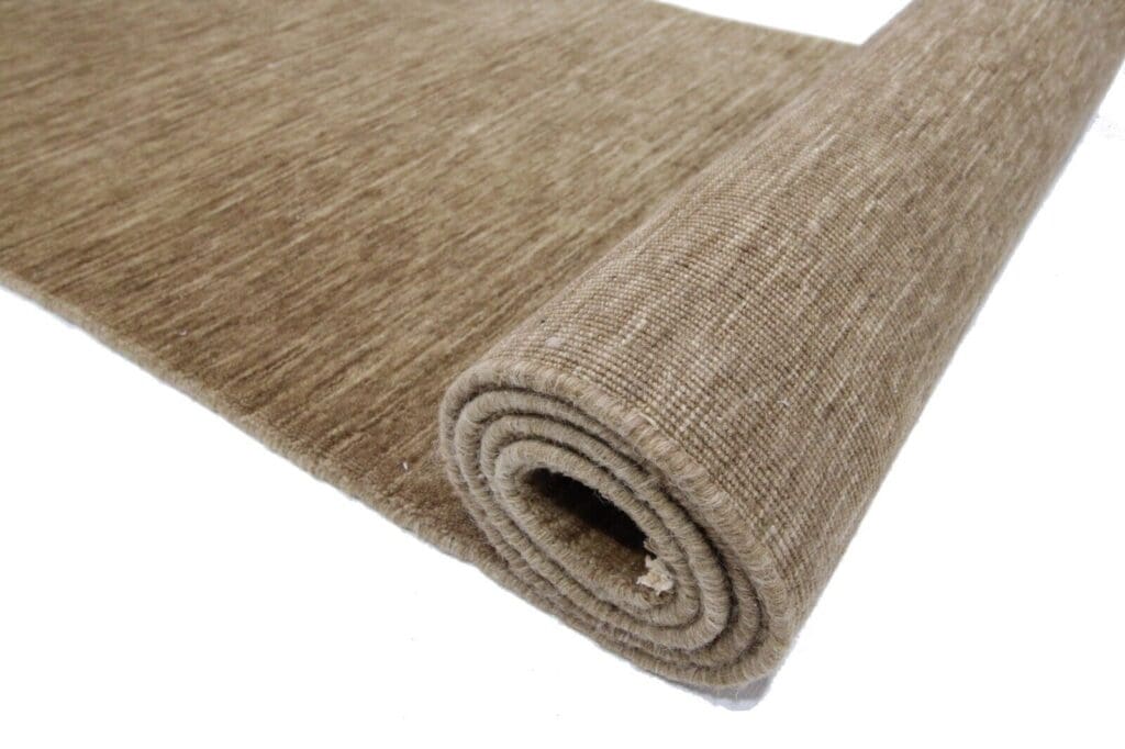 original-indo-modern-perserteppich-397-x-74-cm-einfarbig-handgeknupft-3 Orientteppich 397 x 74 cm Wolle handgeknüpft