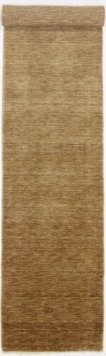 original-indo-modern-perserteppich-397-x-74-cm-einfarbig-handgeknupft-6 Orientteppich 397 x 74 cm Wolle handgeknüpft