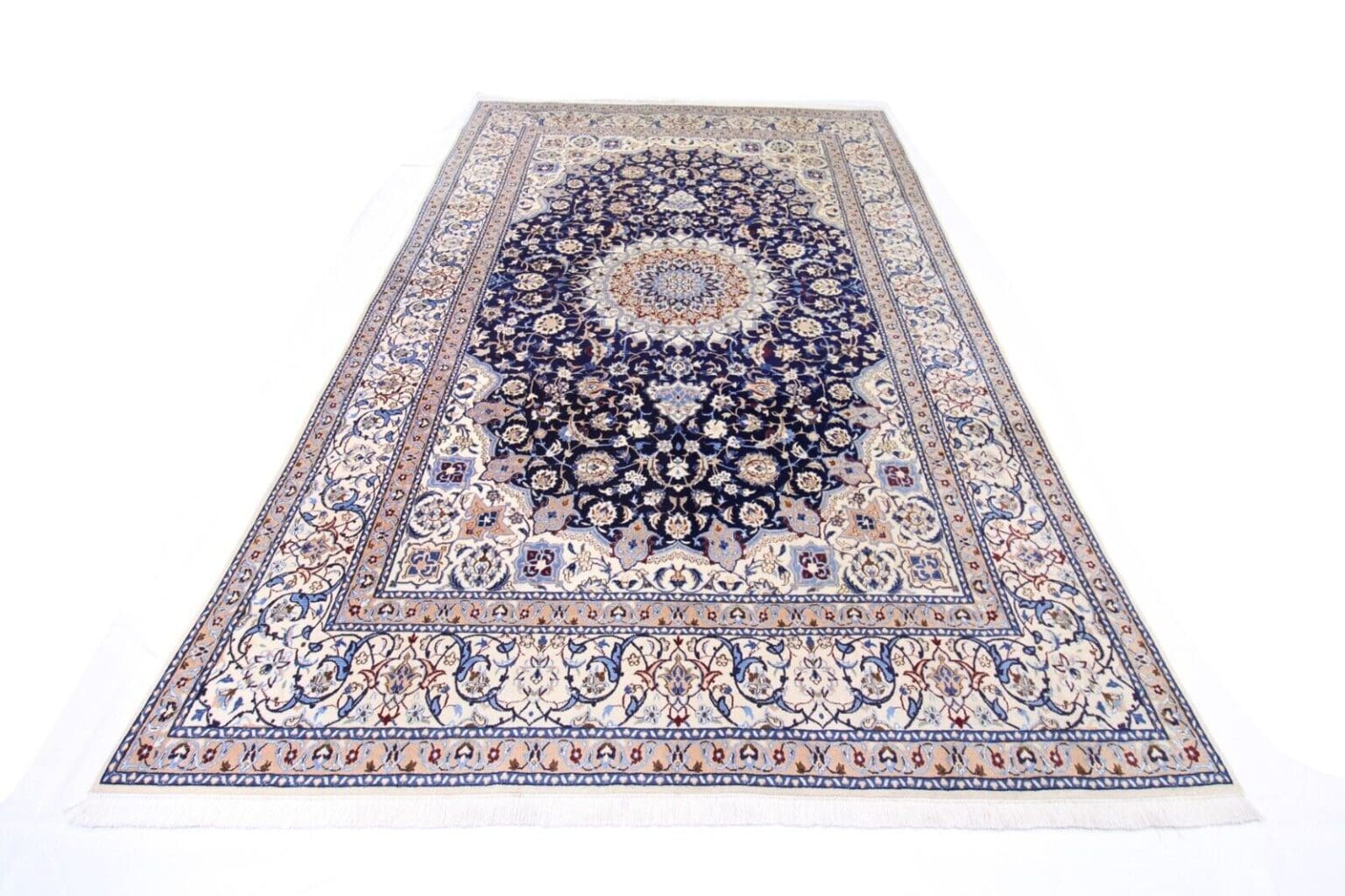 Perserteppich Nain 320 x 202 cm Seide handgeknüpft