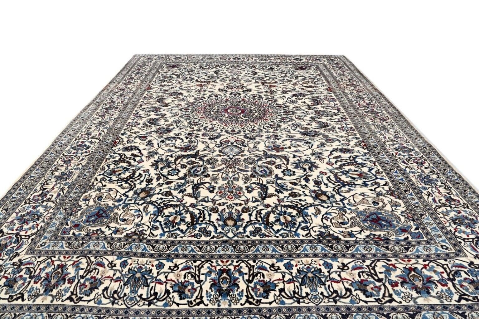 Perserteppich Nain 390 x 297 cm Seide handgeknüpft