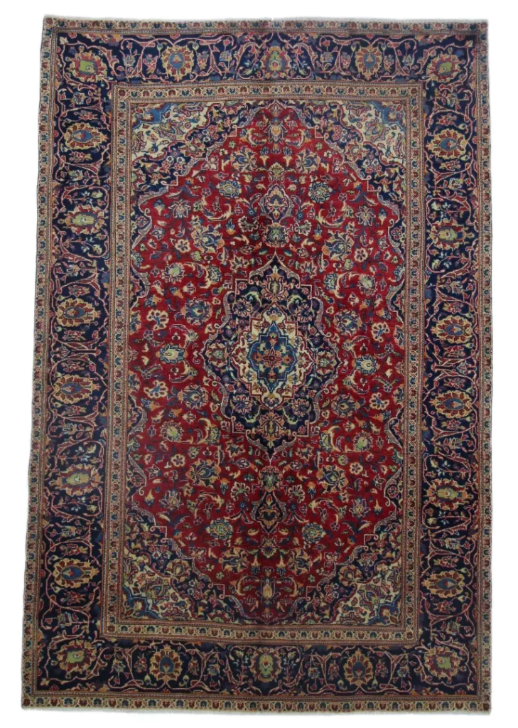 Perserteppich Keshan 286 x 190 cm Schafwolle handgeknüpft