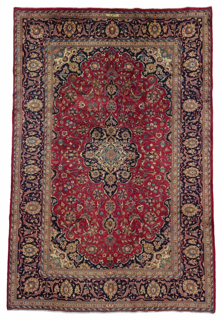 Perserteppich Keshan 297 x 199 cm Schafwolle handgeknüpft