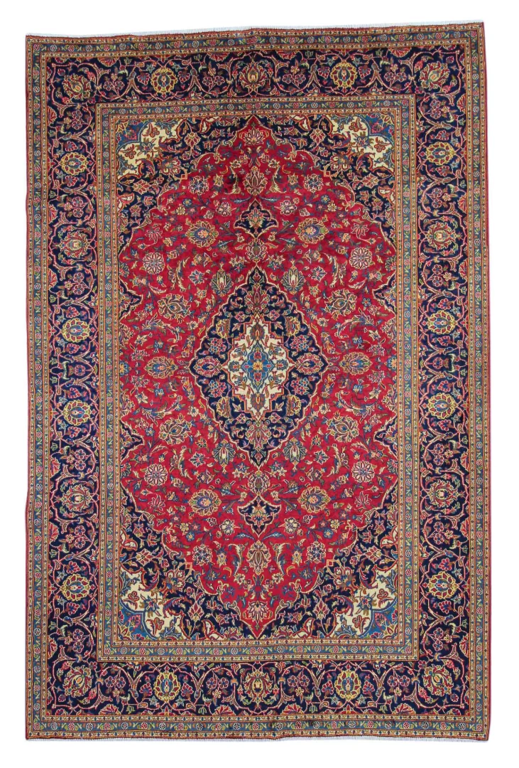 Perserteppich Keshan 306 x 202 cm Wolle handgeknüpft