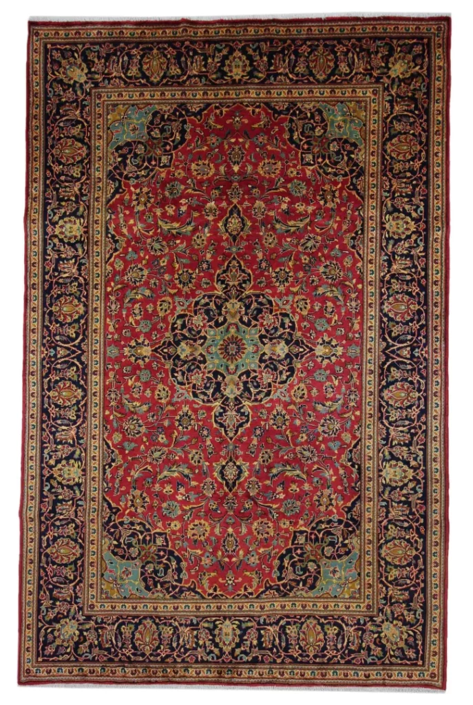Perserteppich Keshan 307 x 196 cm Schafwolle handgeknüpft
