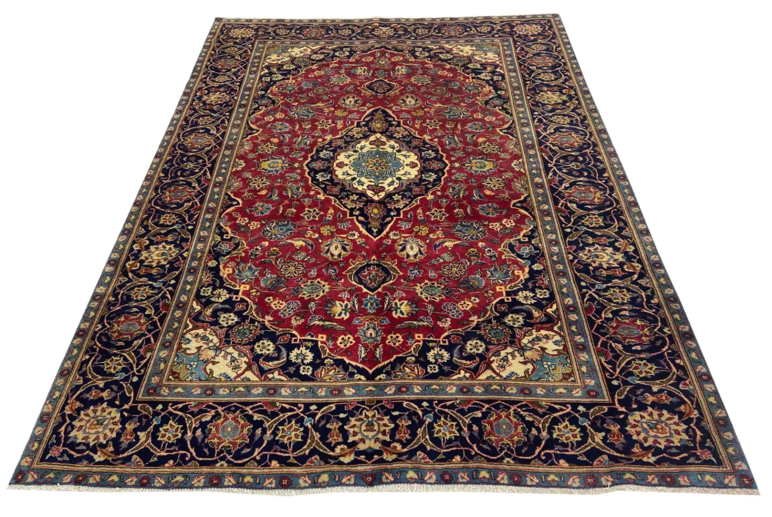 Perserteppich Keshan 273 x 195 cm Wolle handgeknüpft