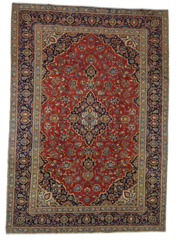 Perserteppich Keshan 348 x 245 cm Schafwolle handgeknüpft