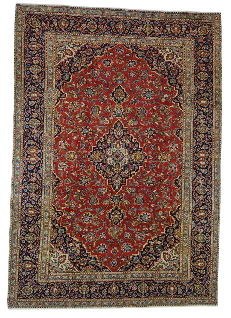 Perserteppich Keshan 348 x 245 cm Schafwolle handgeknüpft