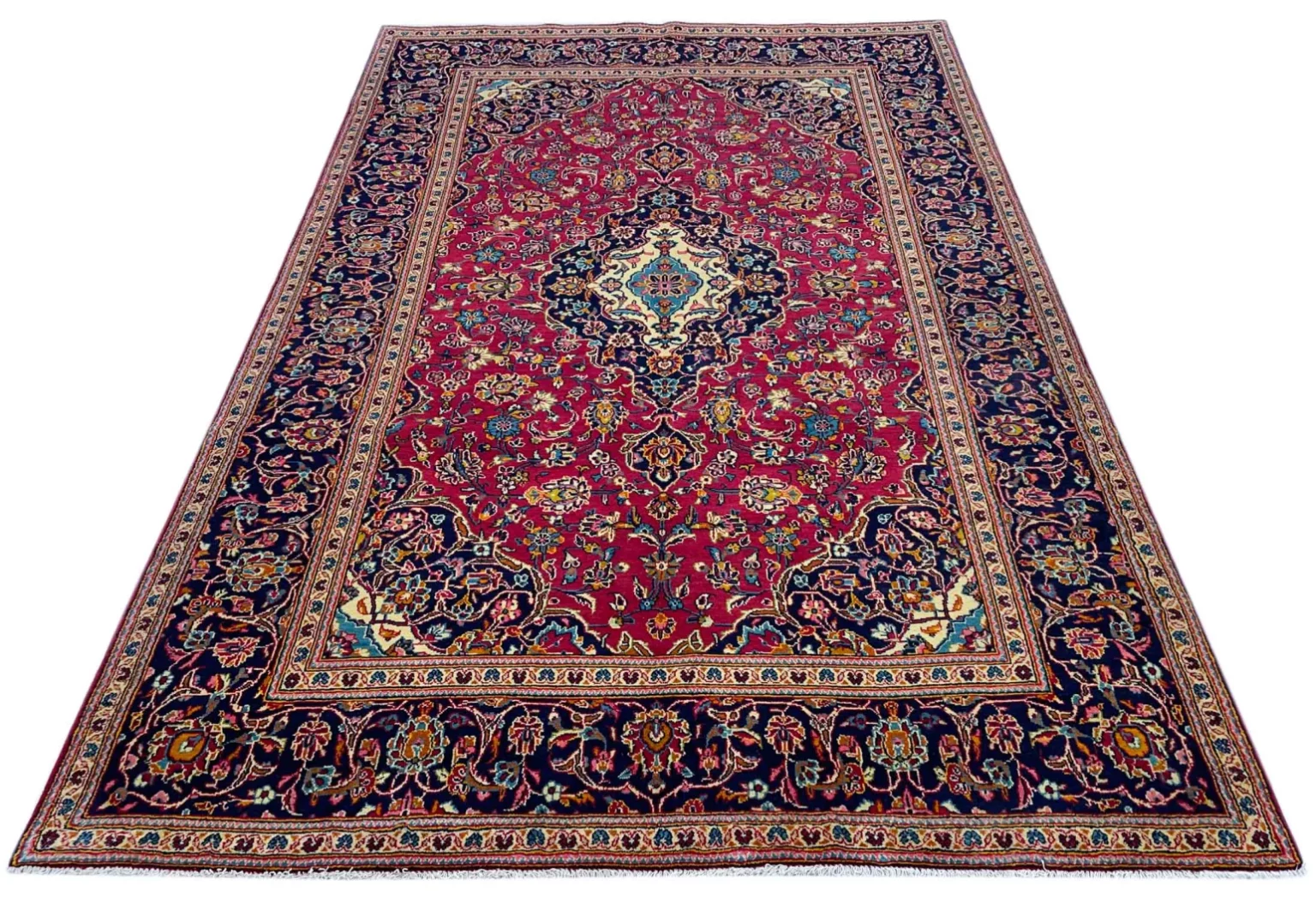 Perserteppich Keshan 305 x 195 cm Schafwolle handgeknüpft