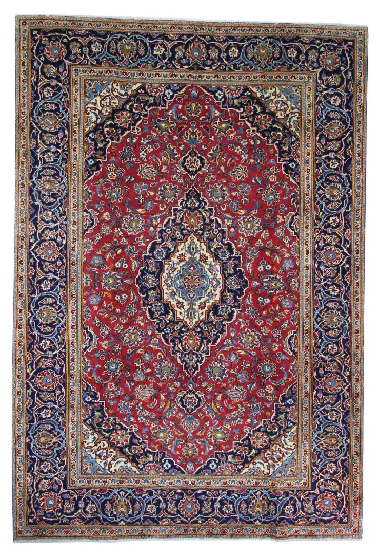 Perserteppich Keshan 353 x 241 cm Wolle handgeknüpft