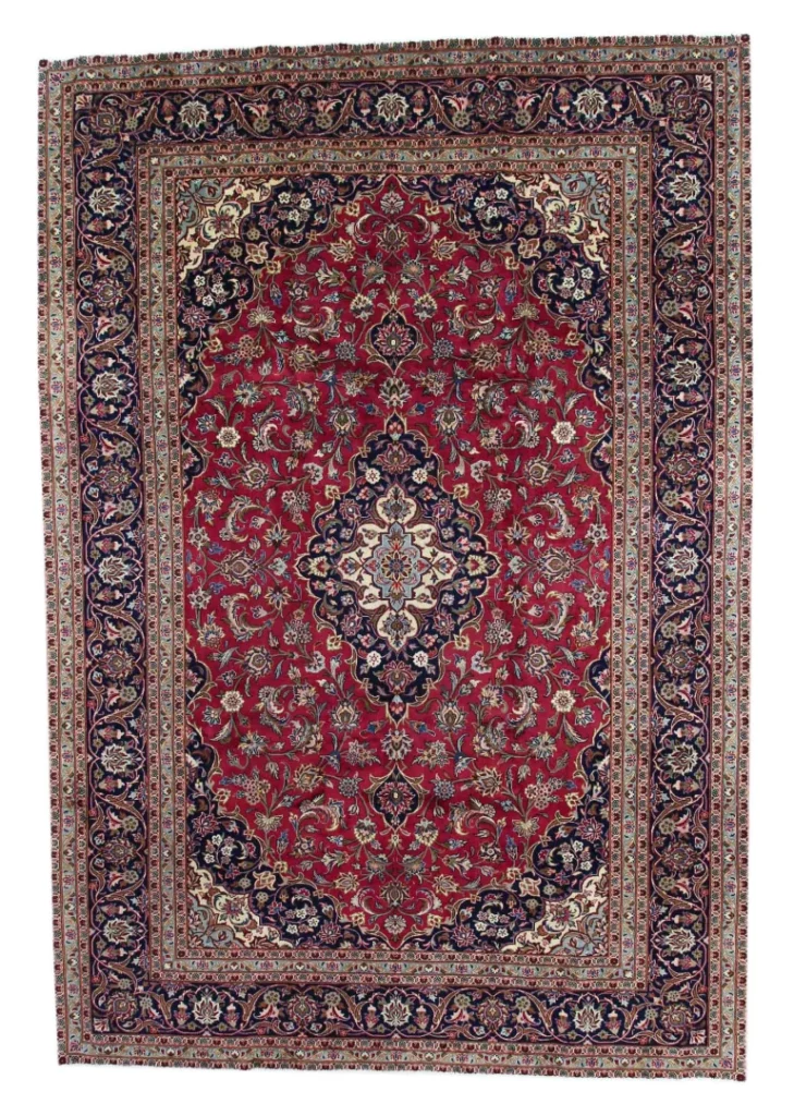 Perserteppich Keshan 356 x 245 cm Wolle handgeknüpft