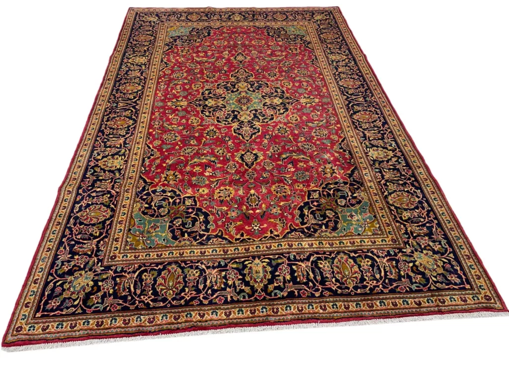Perserteppich Keshan 307 x 196 cm Schafwolle handgeknüpft