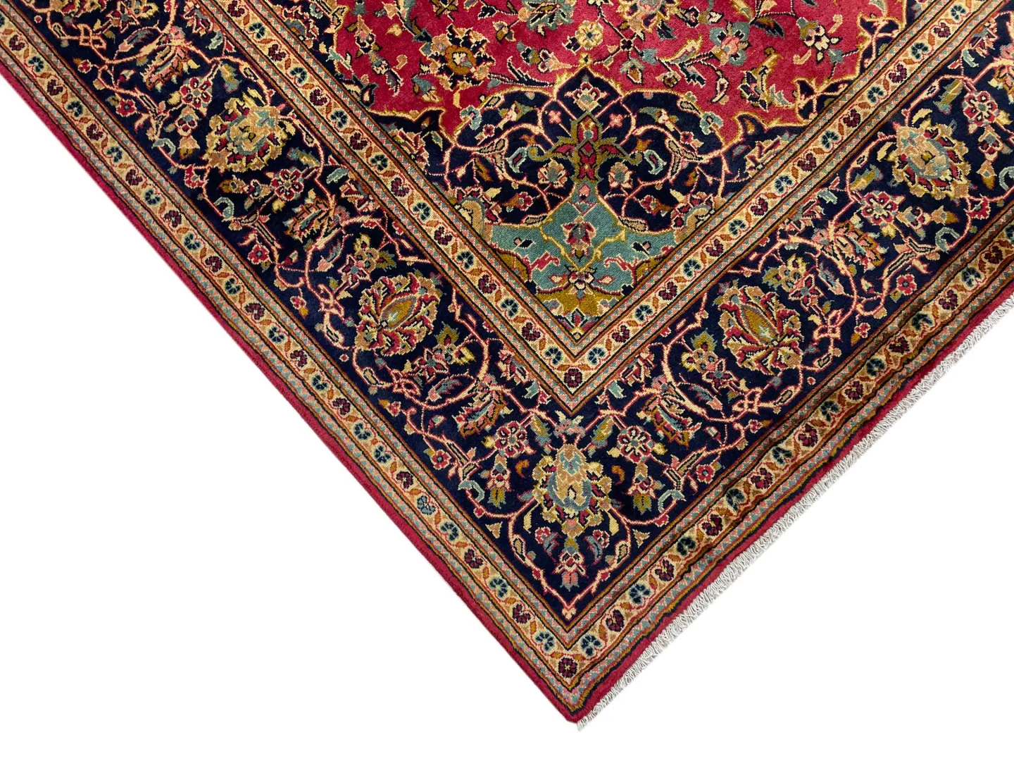 Perserteppich Keshan 307 x 196 cm Schafwolle handgeknüpft