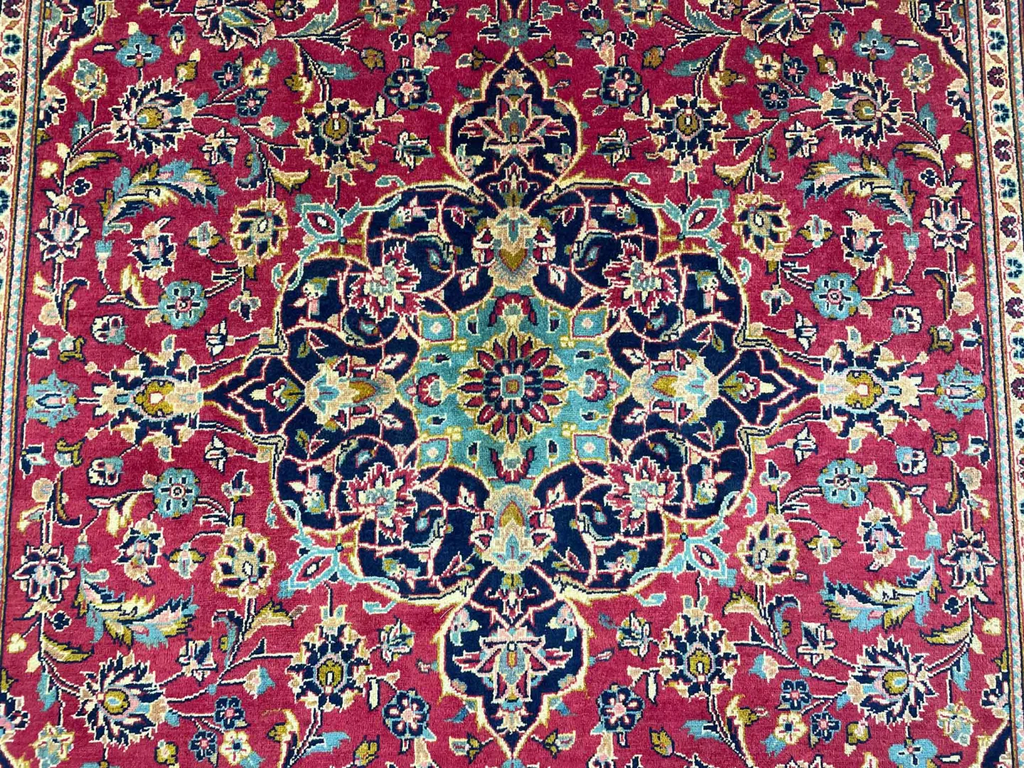 Perserteppich Keshan 307 x 196 cm Schafwolle handgeknüpft