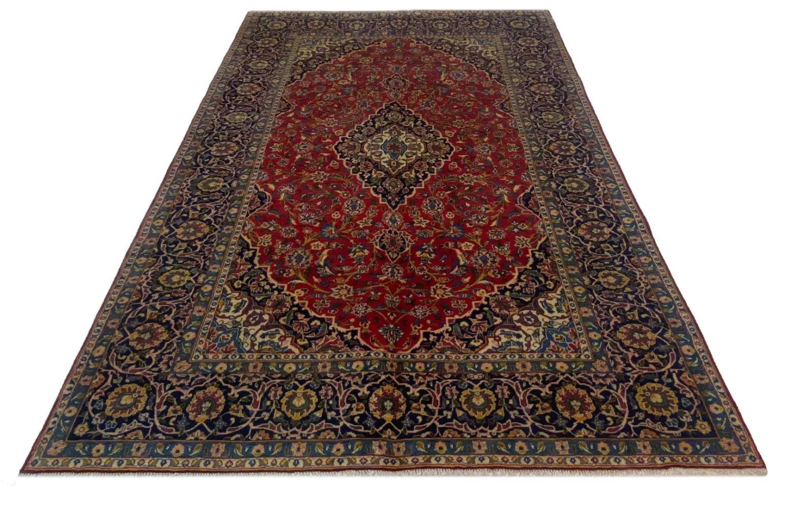 Perserteppich Keshan 315 x 206 cm Schafwolle handgeknüpft