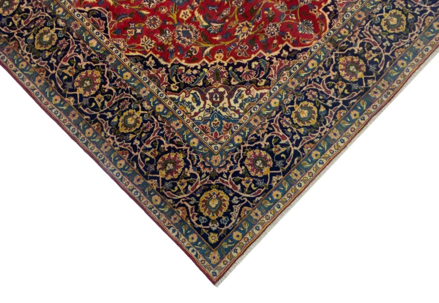 Perserteppich Keshan 315 x 206 cm Schafwolle handgeknüpft