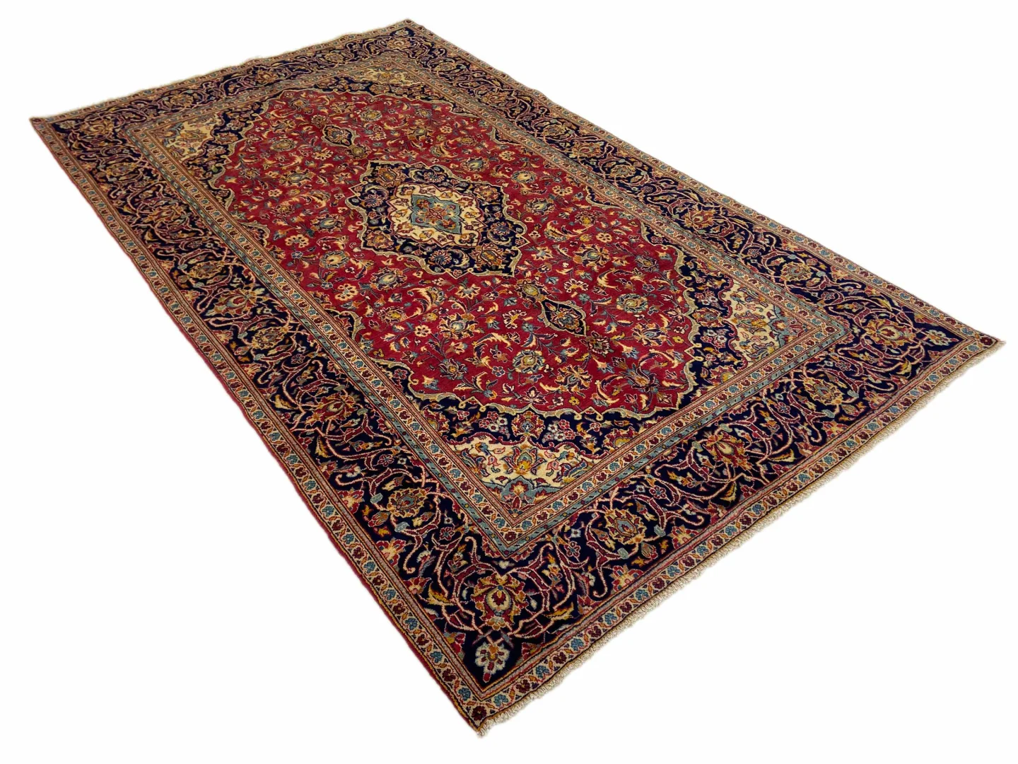 Perserteppich Keshan 315 x 188 cm Schafwolle handgeknüpft