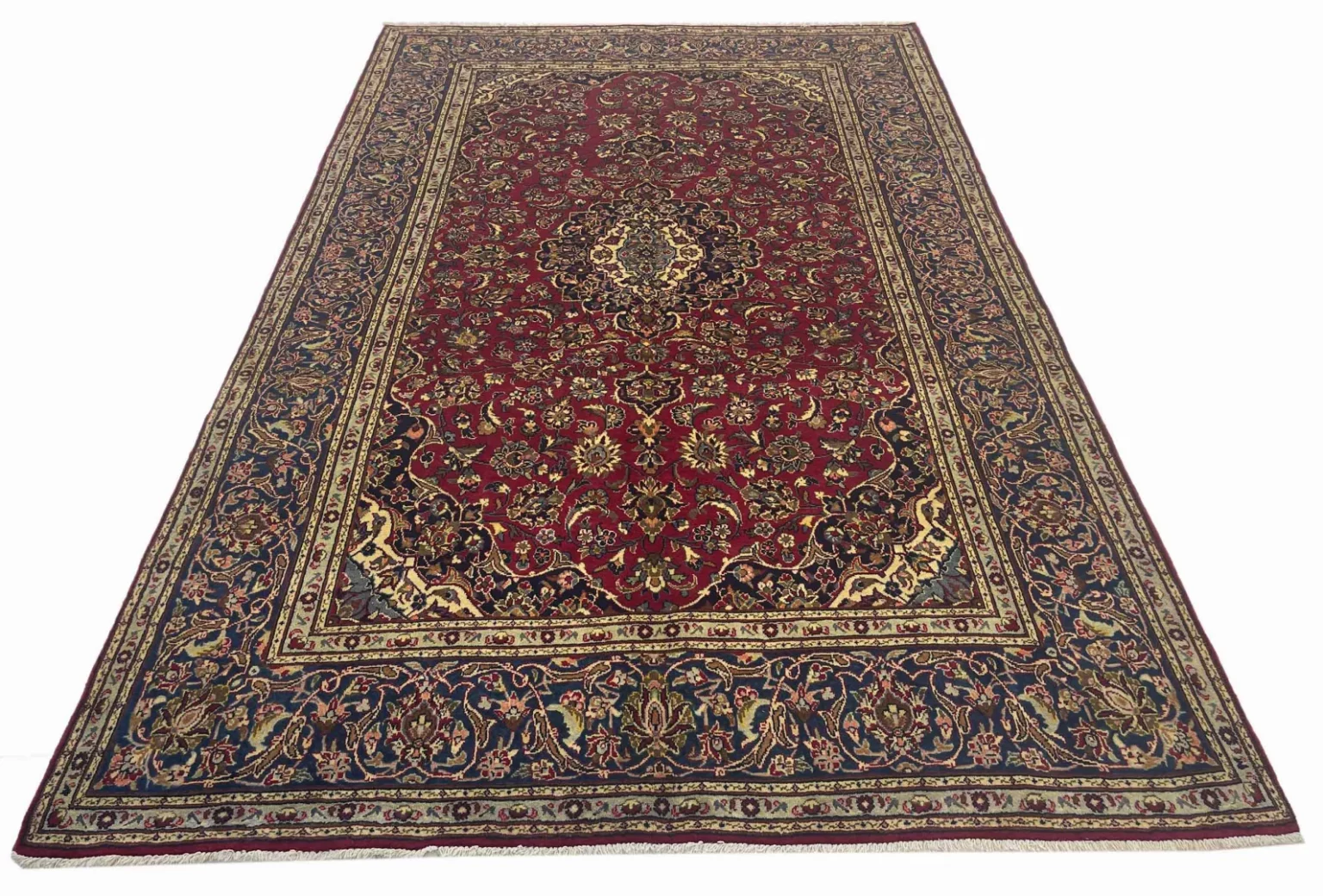 keshan-teppich-326-x-200-cm-150000-knoten-handgeknupft-orientteppich-1 Perserteppich Keshan 326 x 200 cm Schafwolle handgeknüpft