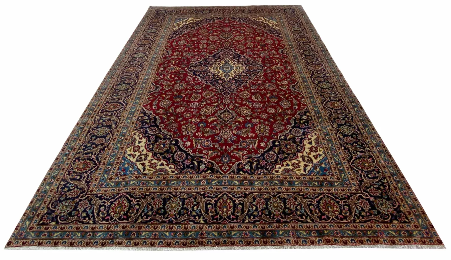 Perserteppich Keshan 342 x 243 cm Wolle handgeknüpft