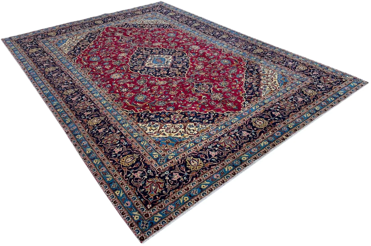 Perserteppich Keshan 346 x 253 cm Wolle handgeknüpft