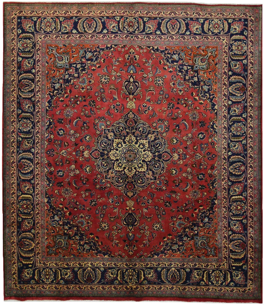 Perserteppich Maschhad 290 x 255 cm Wolle handgeknüpft