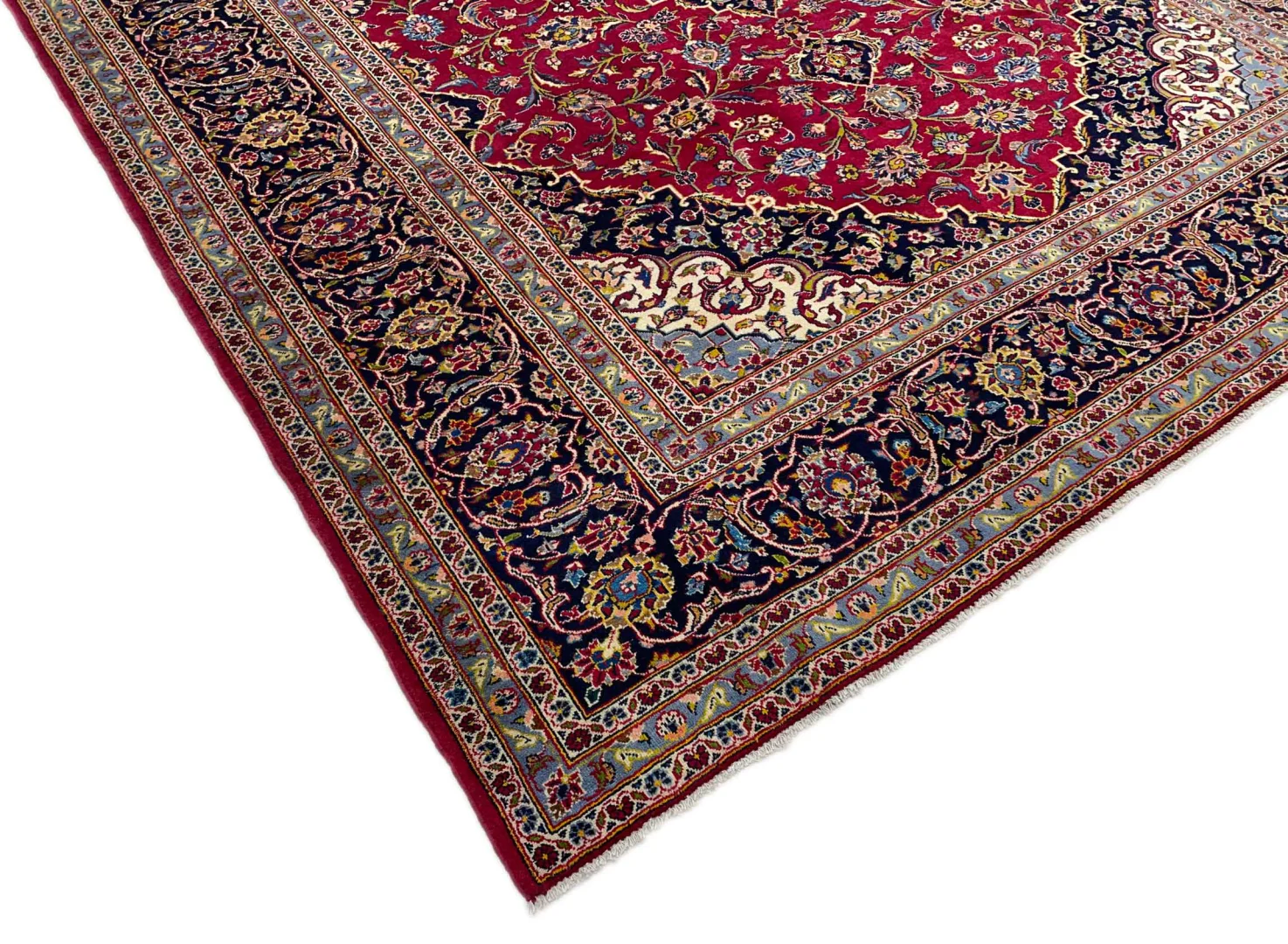 Perserteppich Keshan 347 x 258 cm Schafwolle handgeknüpft