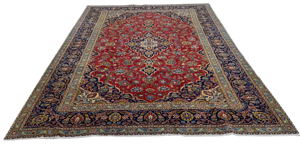 Perserteppich Keshan 348 x 245 cm Schafwolle handgeknüpft