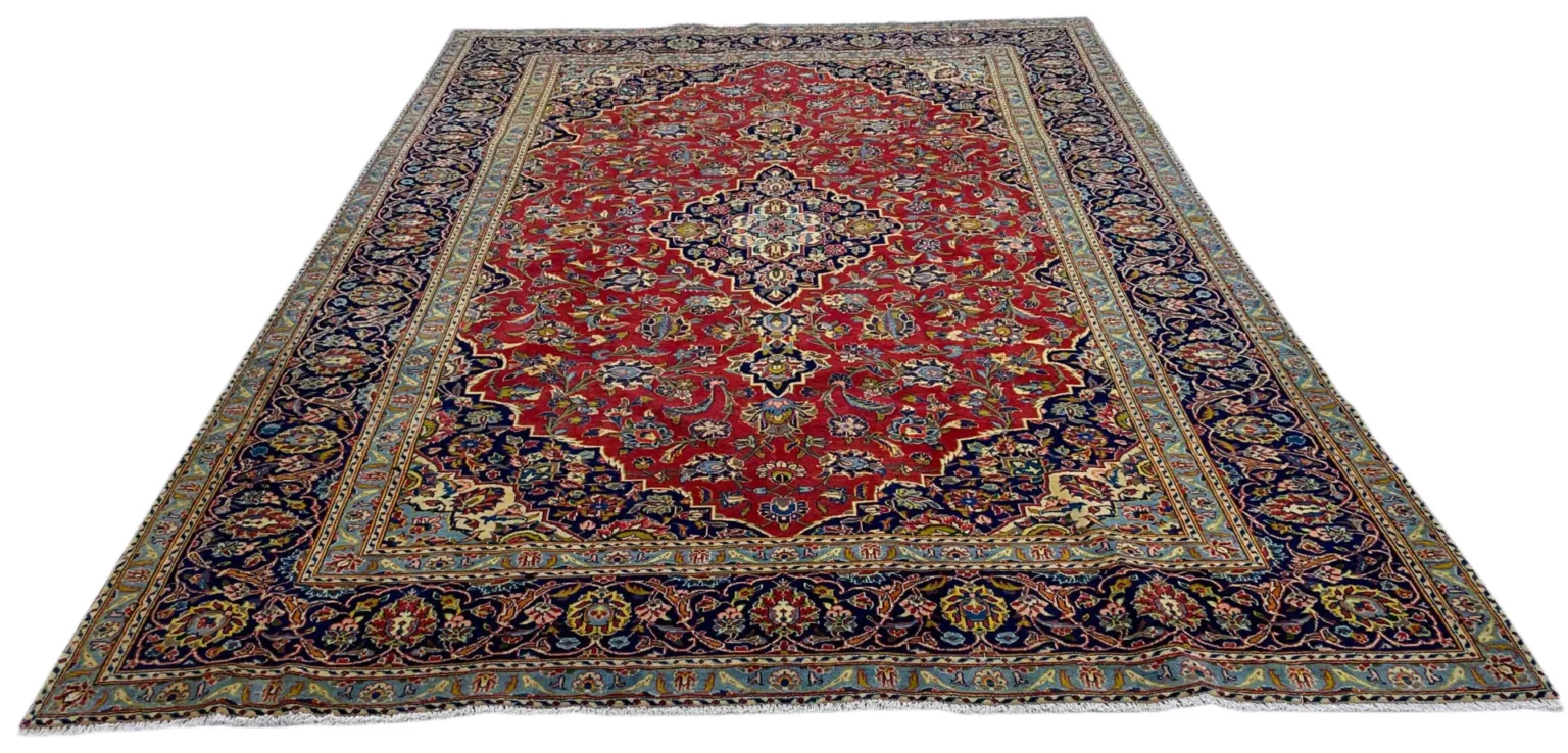 Perserteppich Keshan 348 x 245 cm Schafwolle handgeknüpft