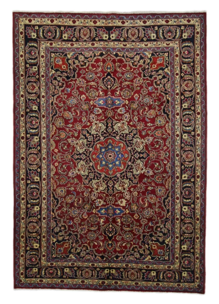 maschhad-orientteppich-292x204-cm-250000-knoten-florales-muster-handgeknupft Perserteppich Maschhad 292 x 204 cm Wolle handgeknüpft