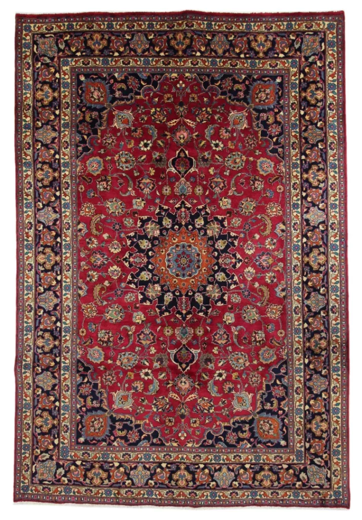 maschhad-teppich-300x203-cm-250000-knoten-florales-muster-handgeknupft Perserteppich Maschhad 300x203 cm handgeknüpft