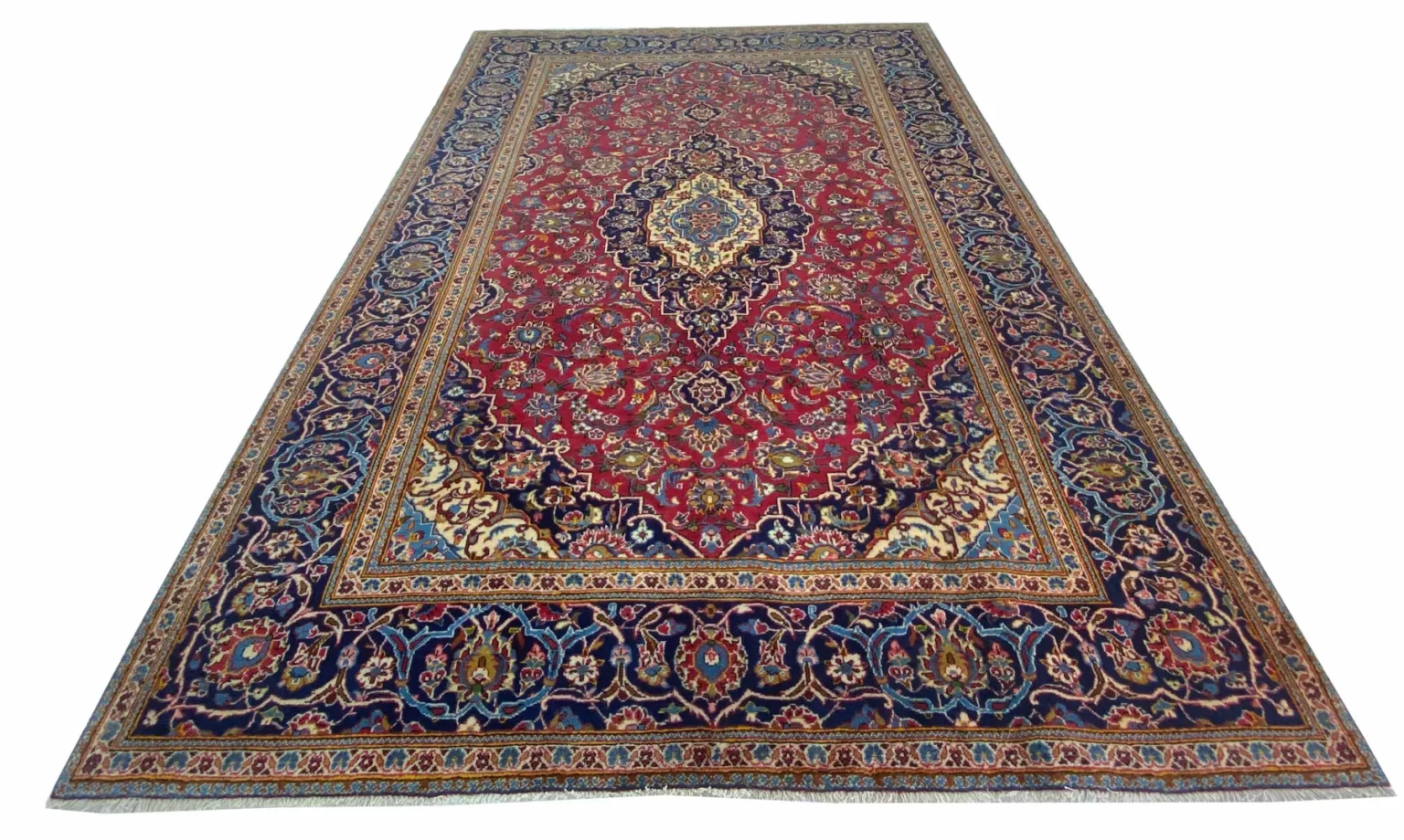 Perserteppich Keshan 353 x 241 cm Wolle handgeknüpft