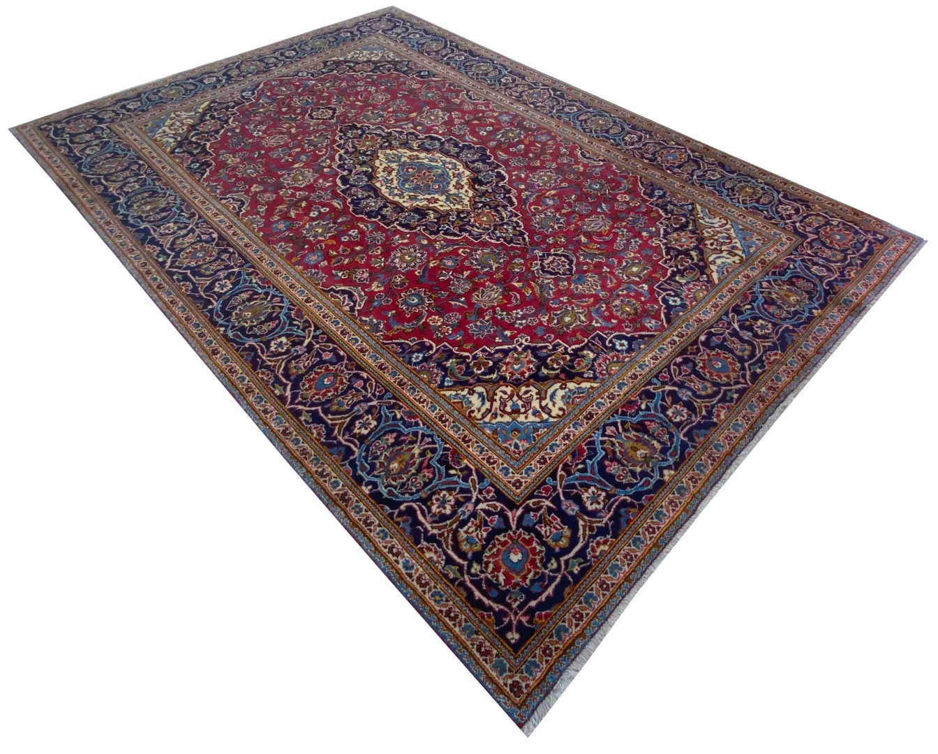 Perserteppich Keshan 353 x 241 cm Wolle handgeknüpft