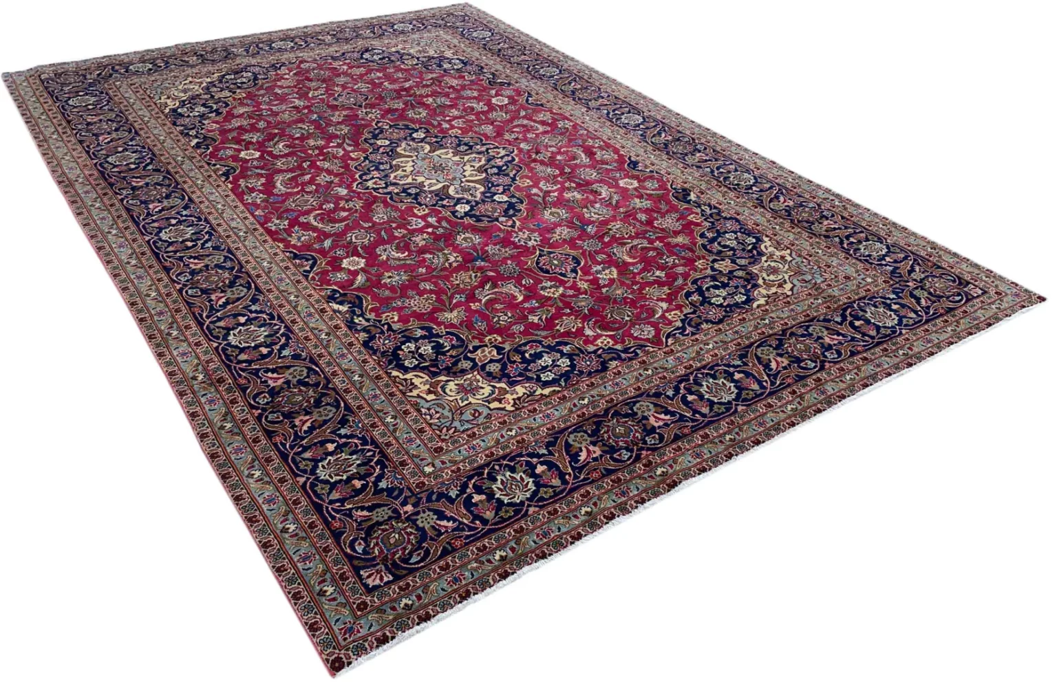 Perserteppich Keshan 356 x 245 cm Wolle handgeknüpft