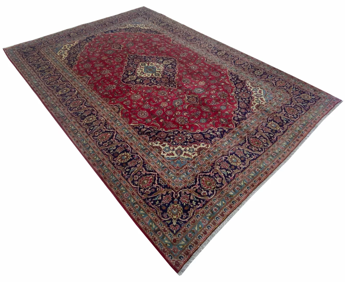 keshan-teppich-355-x-242-cm-150000-300000-knoten-handgeknupft-2 Perserteppich Keshan 355 x 242 cm Wolle handgeknüpft