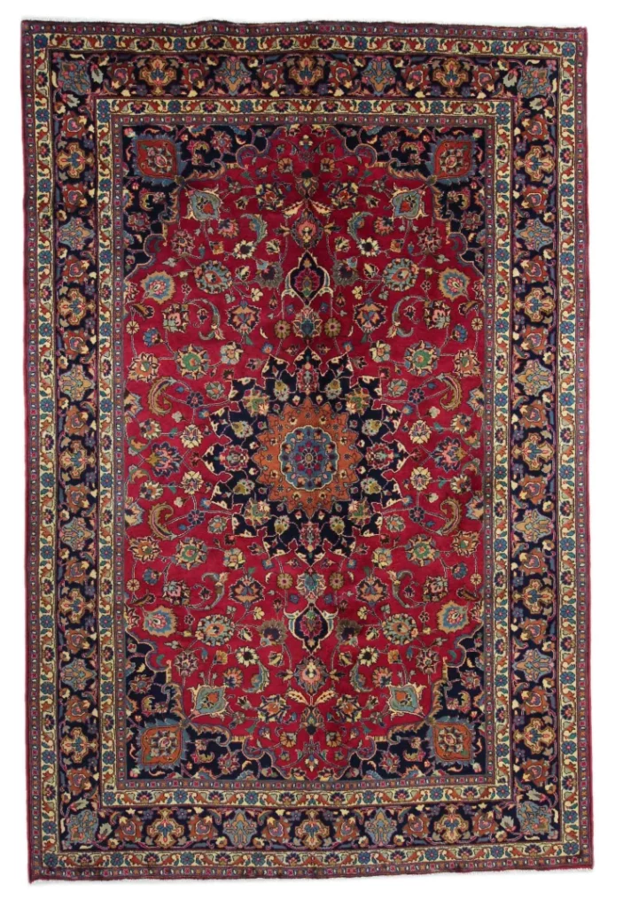 maschhad-teppich-307-x-203-cm-250000-knoten-m-floral-handgeknupft Perserteppich Maschhad 307 x 203 cm Wolle handgeknüpft