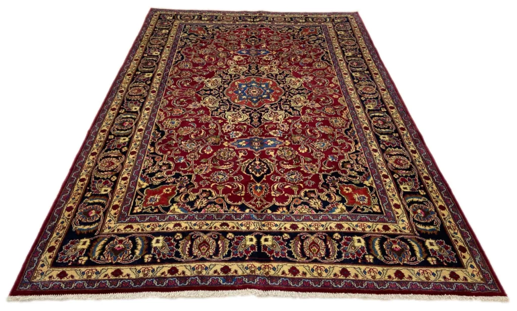 maschhad-orientteppich-292x204-cm-250000-knoten-florales-muster-handgeknupft-1 Perserteppich Maschhad 292 x 204 cm Wolle handgeknüpft