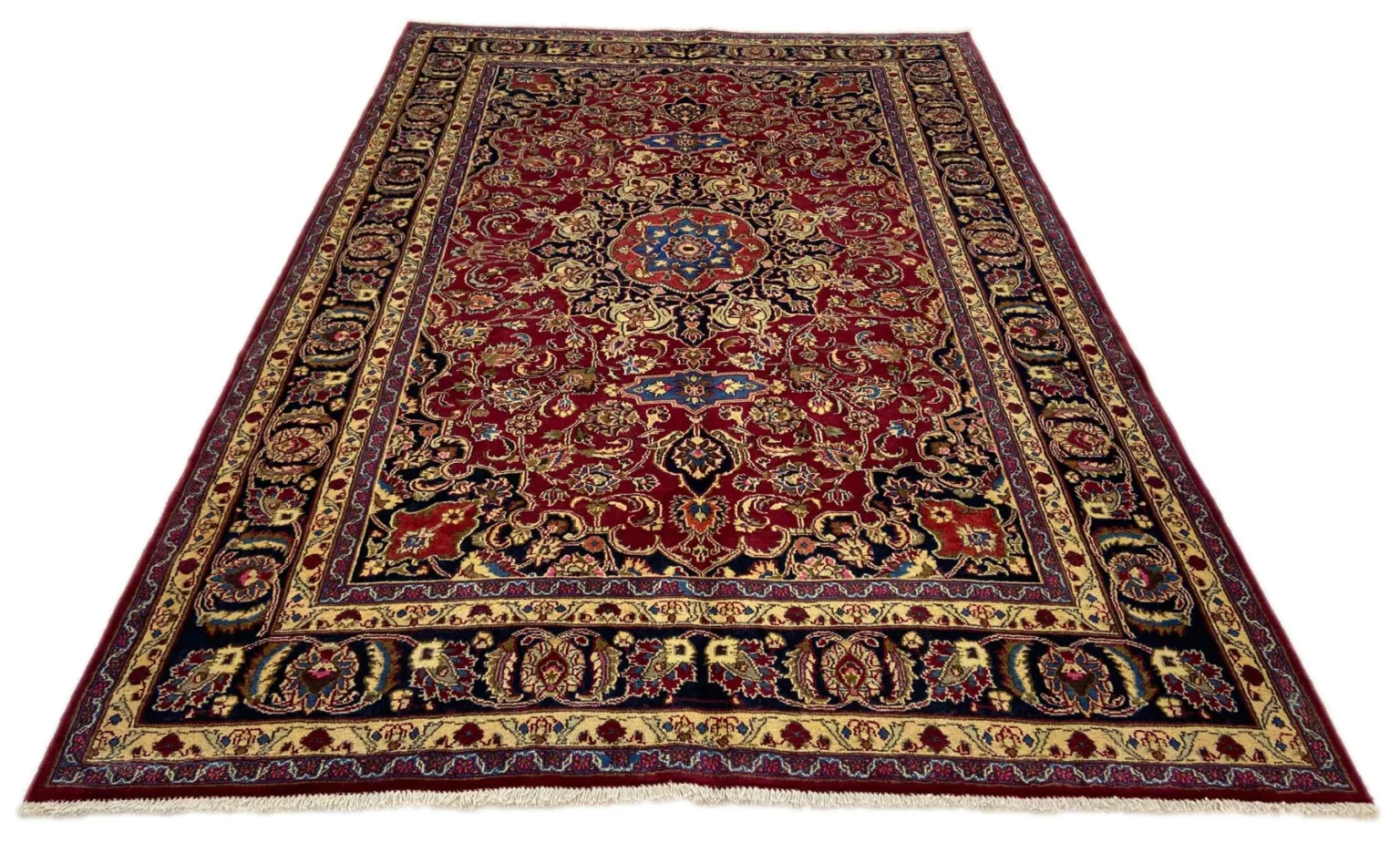 maschhad-orientteppich-292x204-cm-250000-knoten-florales-muster-handgeknupft-1 Perserteppich Maschhad 292 x 204 cm Wolle handgeknüpft