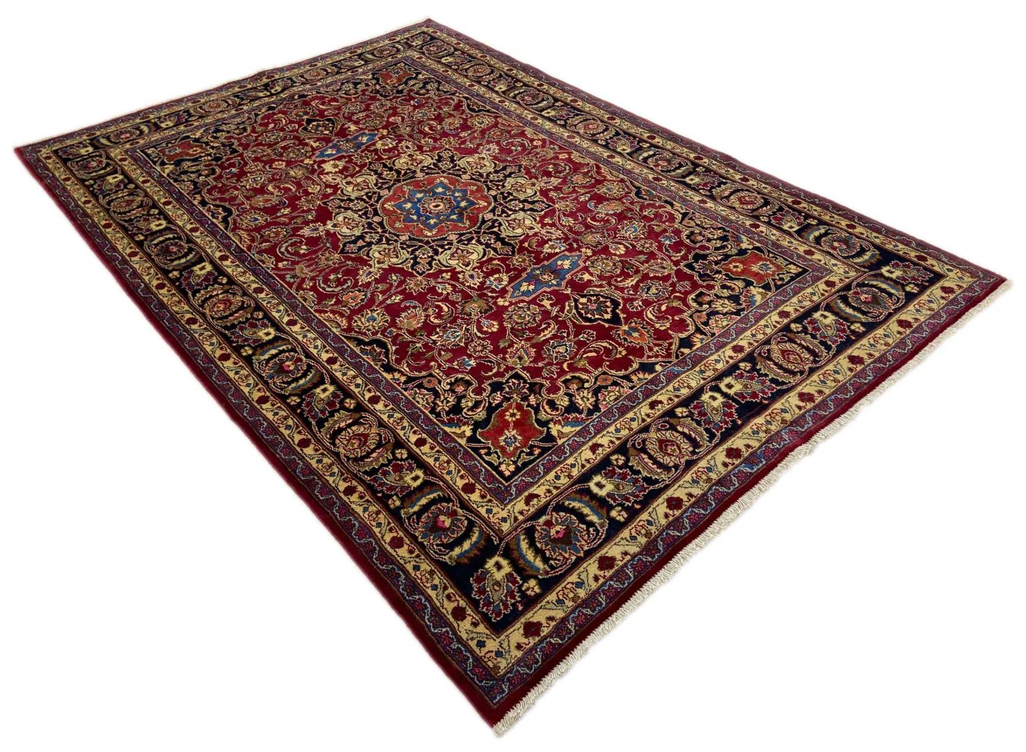 maschhad-orientteppich-292x204-cm-250000-knoten-florales-muster-handgeknupft-2 Perserteppich Maschhad 292 x 204 cm Wolle handgeknüpft