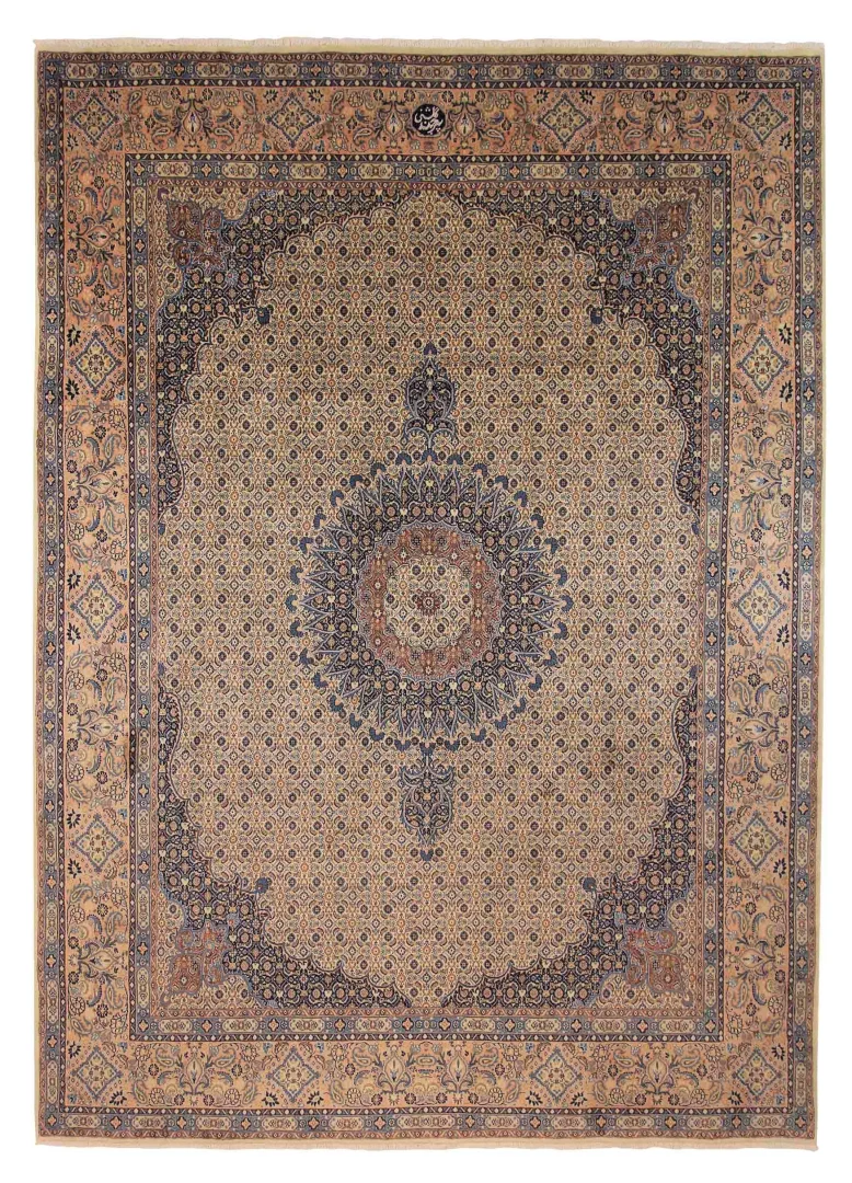 moud-teppich-343-x-244-cm-360000-knoten-handgeknupft-orientteppich Perserteppich Moud 343 x 244 cm Wolle handgeknüpft