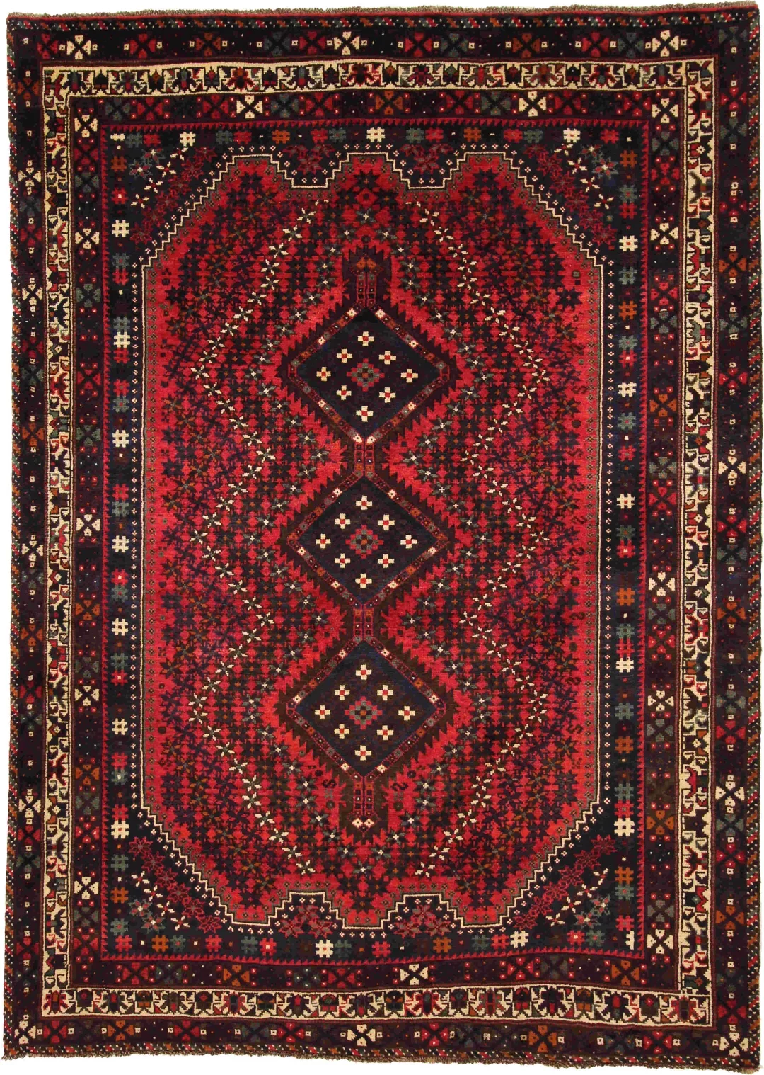 Perserteppich Shiraz 277 x 200 cm Wolle handgeknüpft