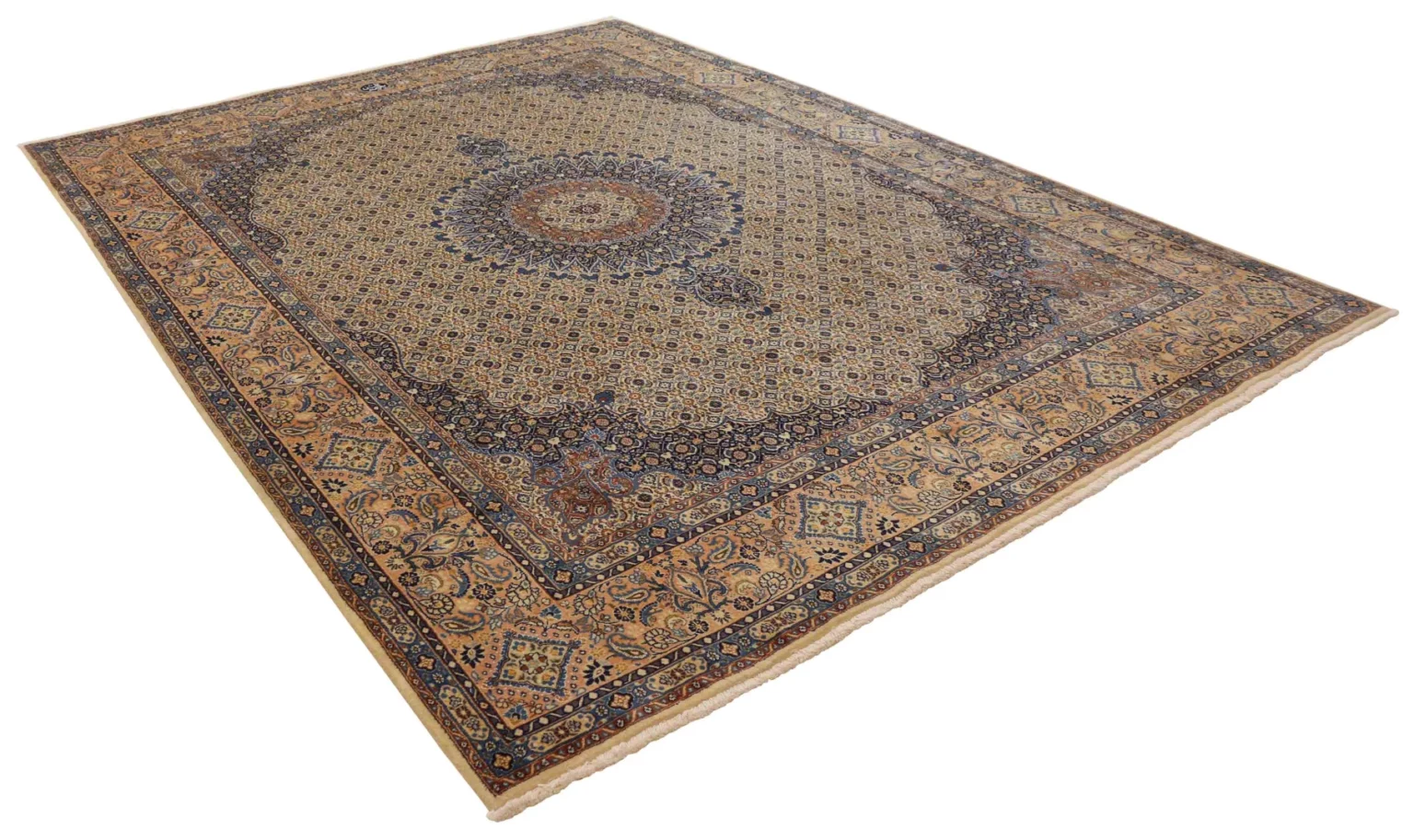 moud-teppich-343-x-244-cm-360000-knoten-handgeknupft-orientteppich-2 Perserteppich Moud 343 x 244 cm Wolle handgeknüpft