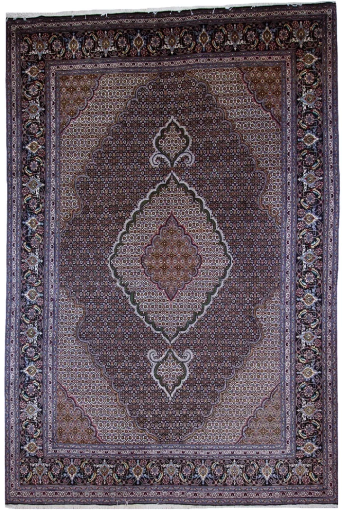 Perserteppich Täbris 298x202 cm Wolle Seide handgeknüpft