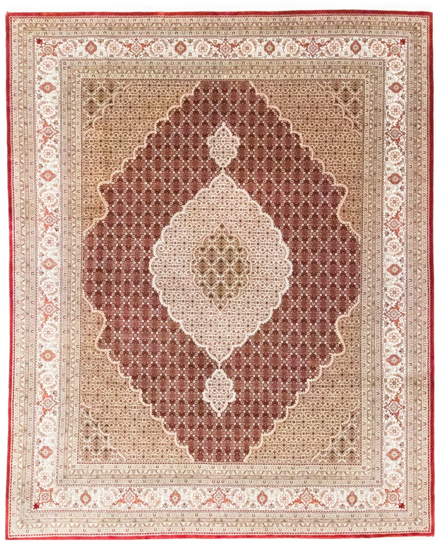 Orientteppich Täbris 306 x 249 cm Wolle-Seide handgeknüpft