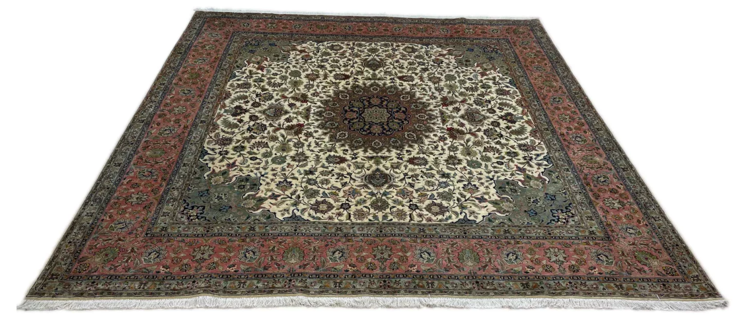 tabris-teppich-260x249-cm-50-raj-luxusteppich-handgeknupft-fur-teppiche-1 Perserteppich Täbris 260 x 249 cm Wolle Seide handgeknüpft