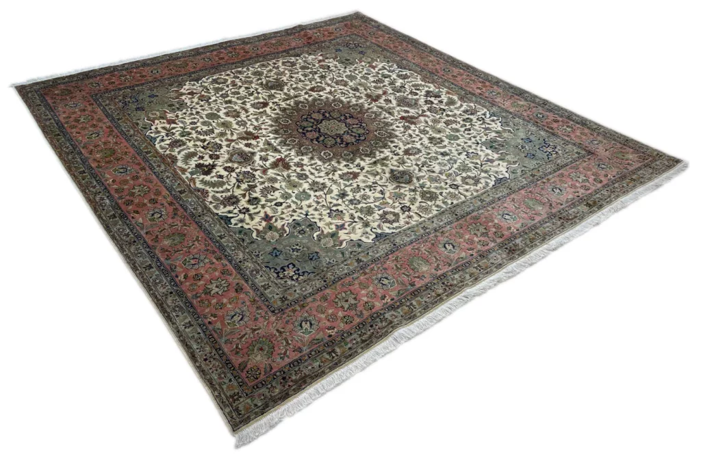 tabris-teppich-260x249-cm-50-raj-luxusteppich-handgeknupft-fur-teppiche-2 Perserteppich Täbris 260 x 249 cm Wolle Seide handgeknüpft