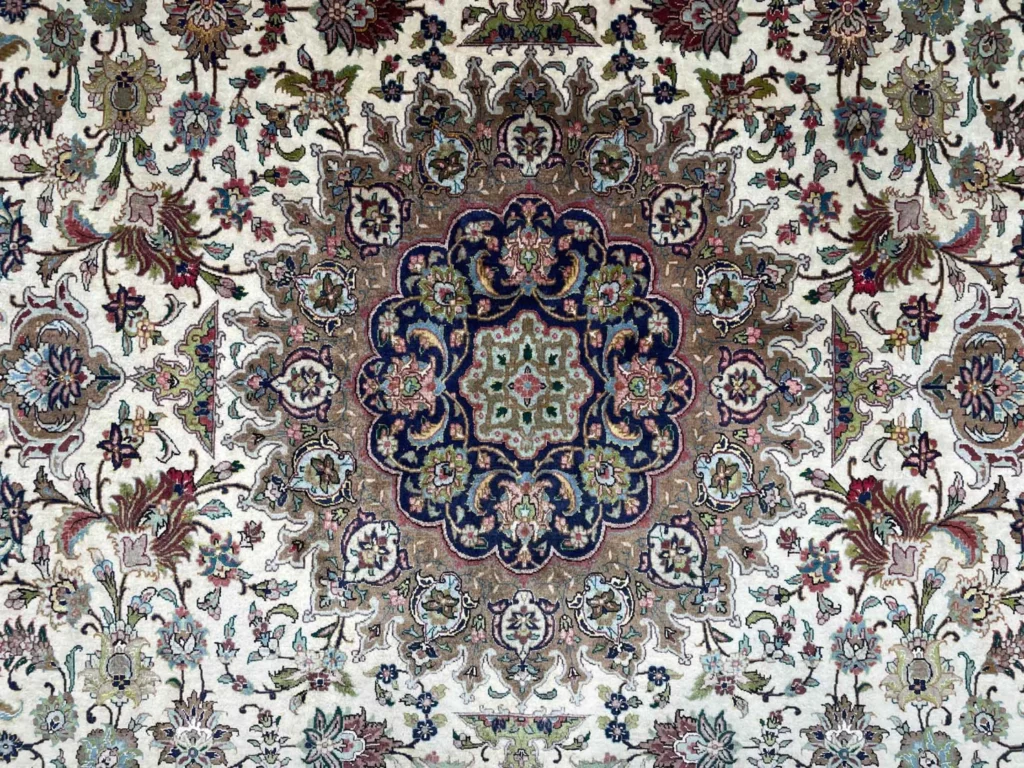tabris-teppich-260x249-cm-50-raj-luxusteppich-handgeknupft-fur-teppiche-5 Perserteppich Täbris 260 x 249 cm Wolle Seide handgeknüpft