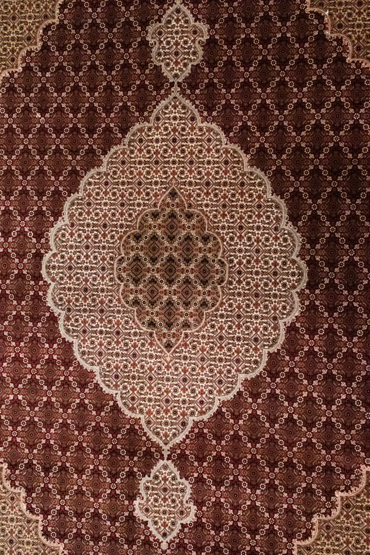Orientteppich Täbris 306 x 249 cm Wolle-Seide handgeknüpft