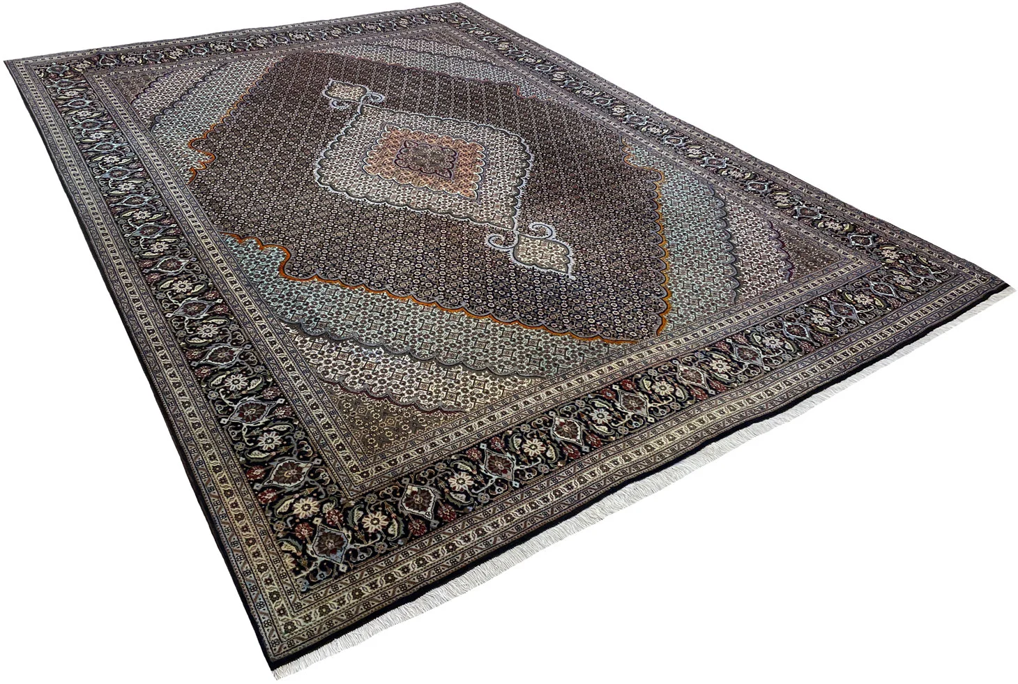 Perserteppich Täbris 350x250 cm Wolle Seide handgeknüpft