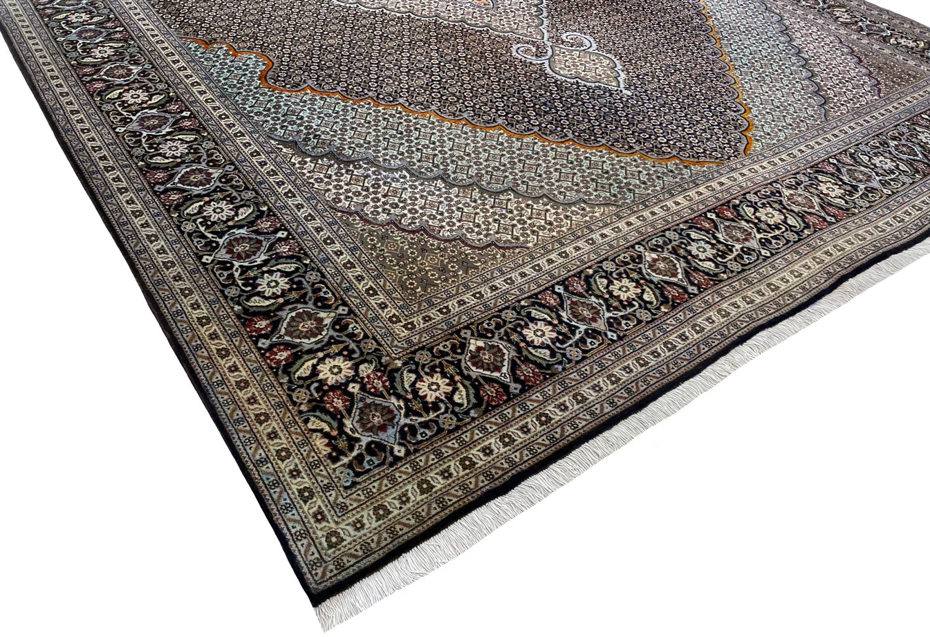 Perserteppich Täbris 350x250 cm Wolle Seide handgeknüpft